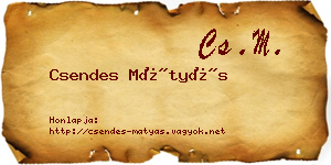 Csendes Mátyás névjegykártya