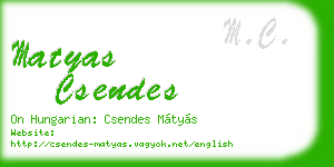 matyas csendes business card